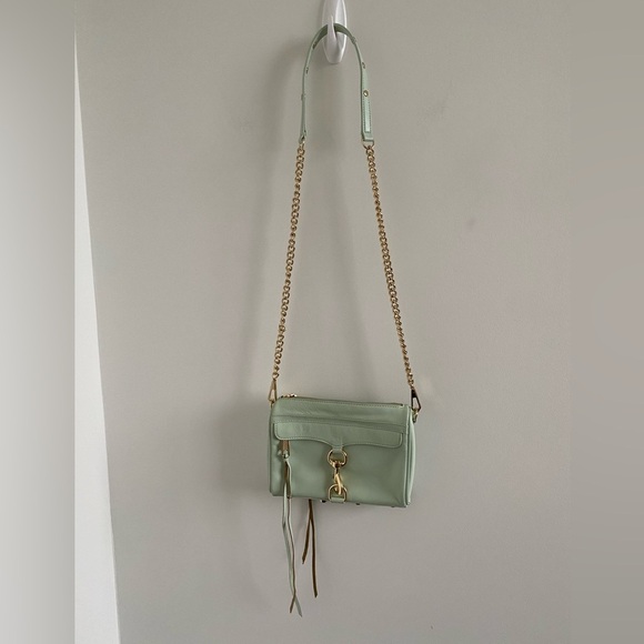 Rebecca Minkoff Mini Mac Crossbody Bag In Aloe - Picture 1 of 12